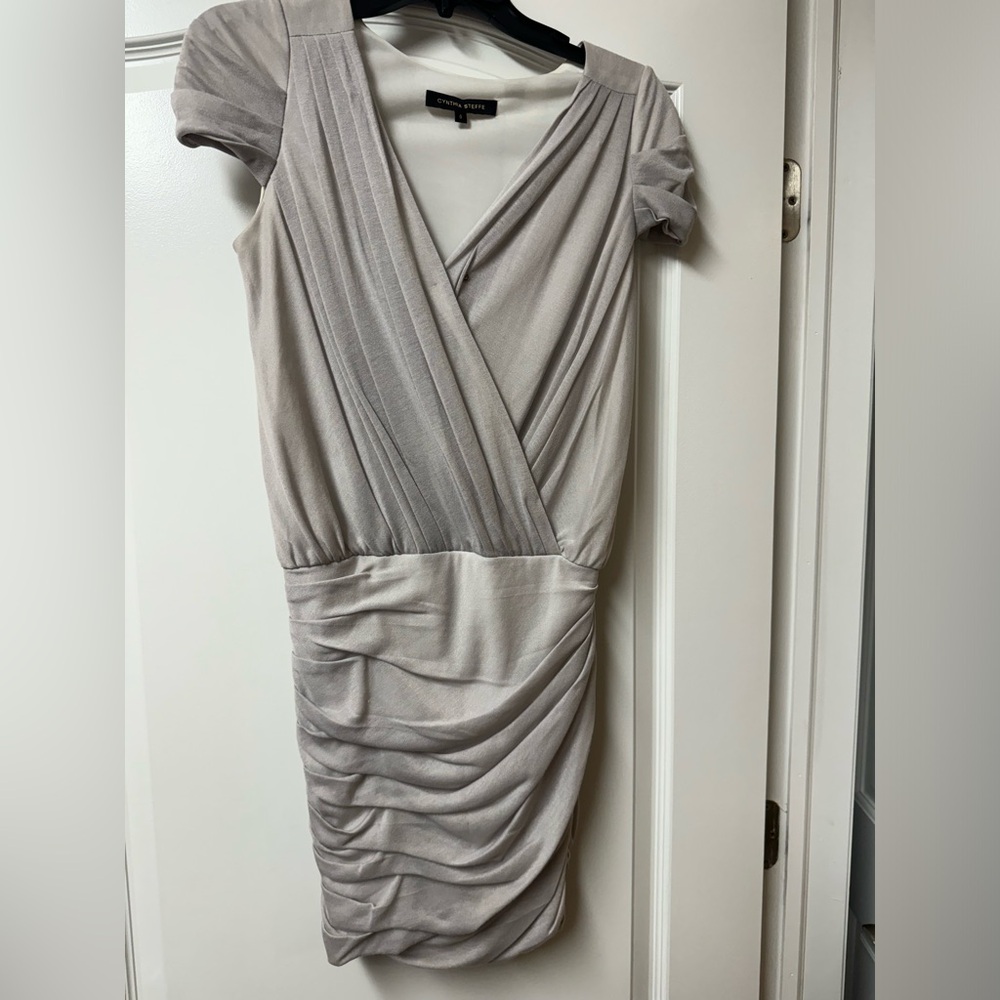 Cynthia Steffe gray mini dress with stretch bottom